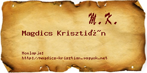 Magdics Krisztián névjegykártya